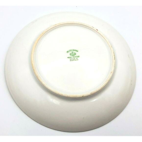 Meito 6" Porcelain Plate Hand Painted Windmill Bridge River Vintage Japan - Picture 2 of 4